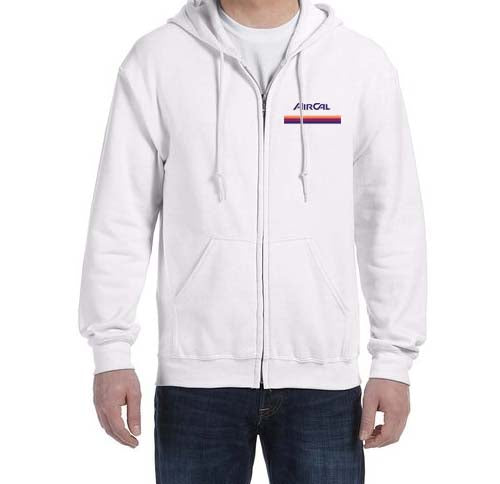 Air Cal Logo Zipped Hooded Sweatshirt Embroidered