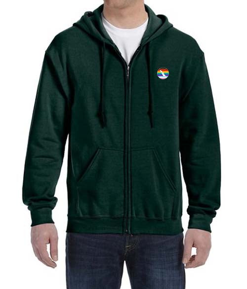 Pride 2013 American Airlines Logo LEFT CHEST Zipped Hooded Sweatshirt Embroidered