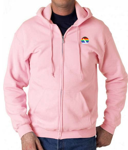Pride 2013 American Airlines Logo LEFT CHEST Zipped Hooded Sweatshirt Embroidered