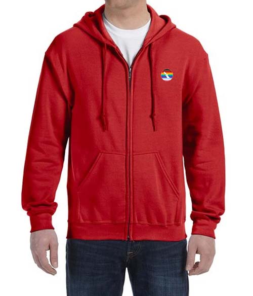 Pride 2013 American Airlines Logo LEFT CHEST Zipped Hooded Sweatshirt Embroidered